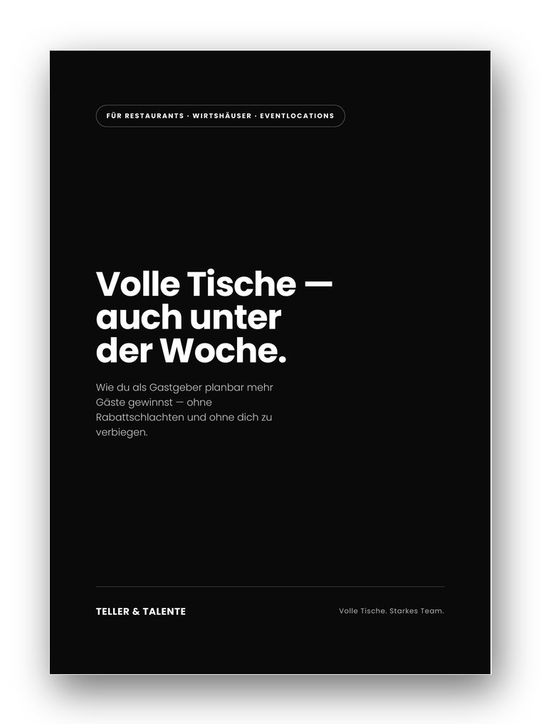 Leitfaden: Volle Tische — auch unter der Woche